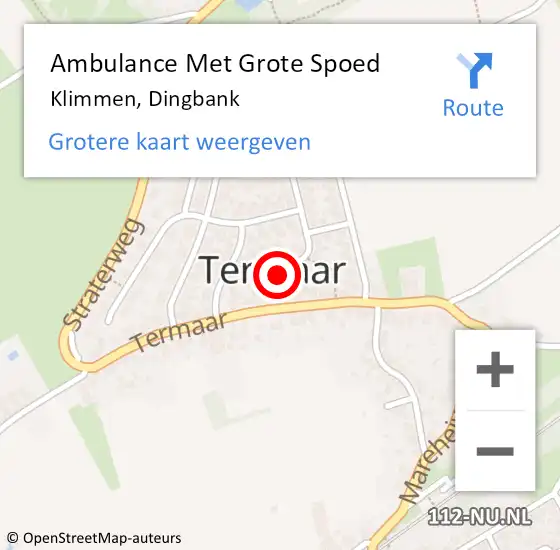 Locatie op kaart van de 112 melding: Ambulance Met Grote Spoed Naar Klimmen, Dingbank op 27 december 2014 23:08