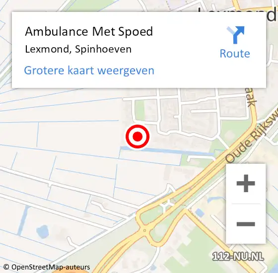 Locatie op kaart van de 112 melding: Ambulance Met Spoed Naar Lexmond, Spinhoeven op 28 december 2014 00:24