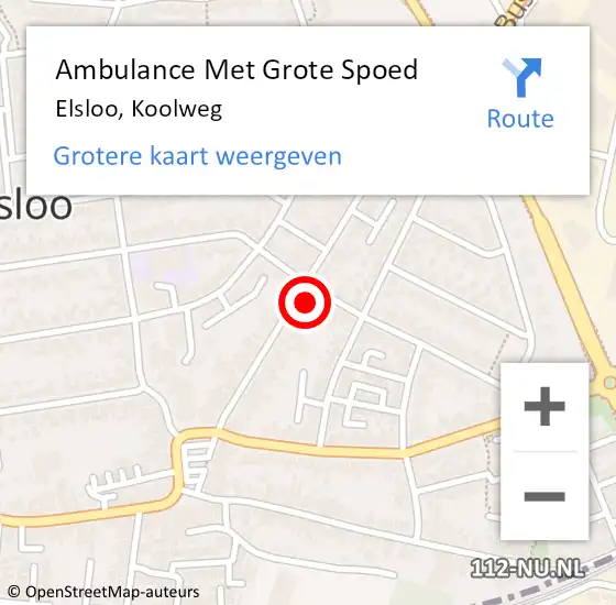 Locatie op kaart van de 112 melding: Ambulance Met Grote Spoed Naar Elsloo, Koolweg op 28 december 2014 00:46