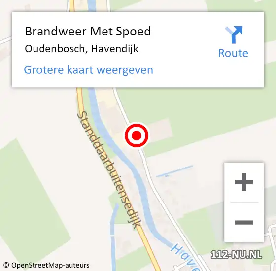 Locatie op kaart van de 112 melding: Brandweer Met Spoed Naar Oudenbosch, Havendijk op 28 december 2014 01:22