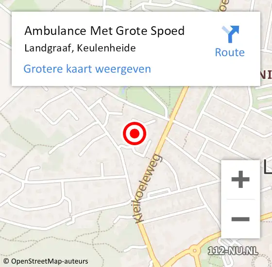 Locatie op kaart van de 112 melding: Ambulance Met Grote Spoed Naar Landgraaf, Keulenheide op 28 december 2014 03:56