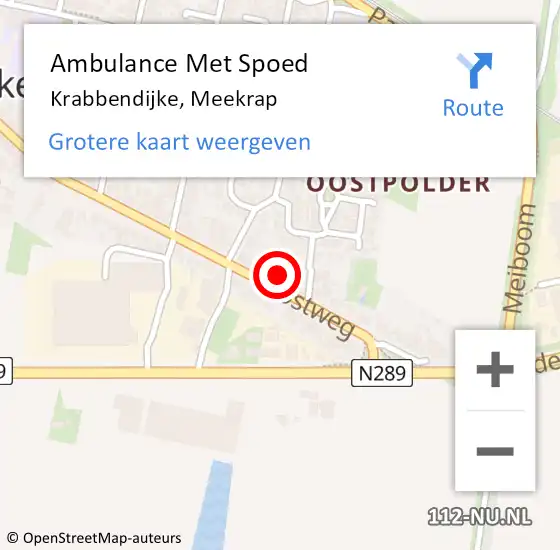 Locatie op kaart van de 112 melding: Ambulance Met Spoed Naar Krabbendijke, Meekrap op 28 december 2014 06:35