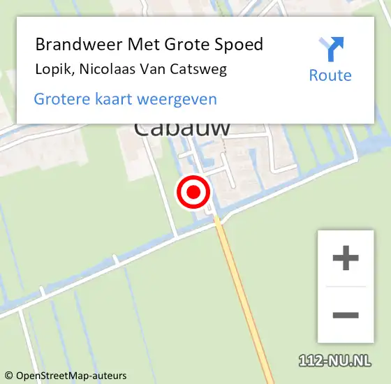 Locatie op kaart van de 112 melding: Brandweer Met Grote Spoed Naar Lopik, Nicolaas Van Catsweg op 28 december 2014 07:32