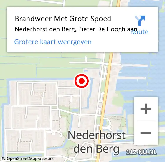 Locatie op kaart van de 112 melding: Brandweer Met Grote Spoed Naar Nederhorst den Berg, Pieter De Hooghlaan op 28 december 2014 09:01