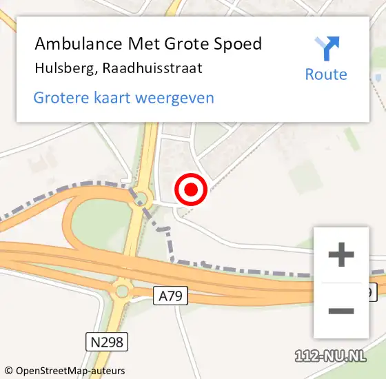 Locatie op kaart van de 112 melding: Ambulance Met Grote Spoed Naar Hulsberg, Raadhuisstraat op 28 december 2014 09:28