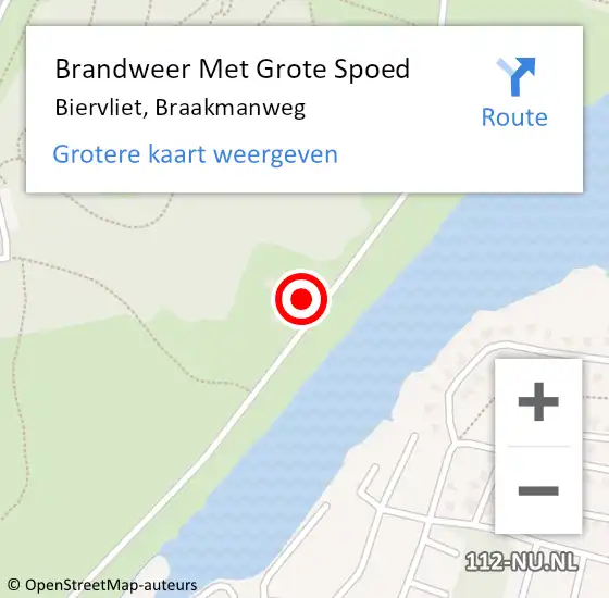 Locatie op kaart van de 112 melding: Brandweer Met Grote Spoed Naar Biervliet, Braakmanweg op 28 december 2014 09:43