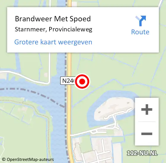 Locatie op kaart van de 112 melding: Brandweer Met Spoed Naar Starnmeer, Provincialeweg op 25 oktober 2013 18:17