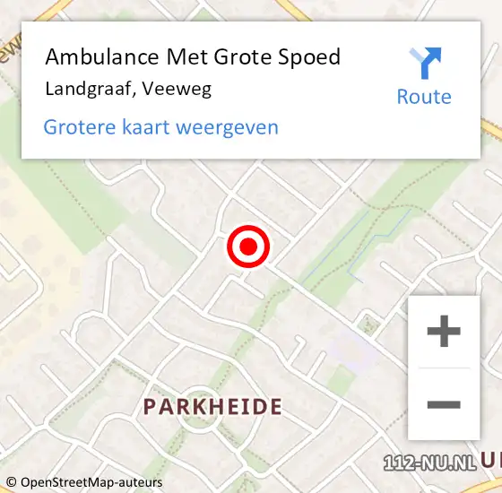Locatie op kaart van de 112 melding: Ambulance Met Grote Spoed Naar Landgraaf, Veeweg op 28 december 2014 09:59