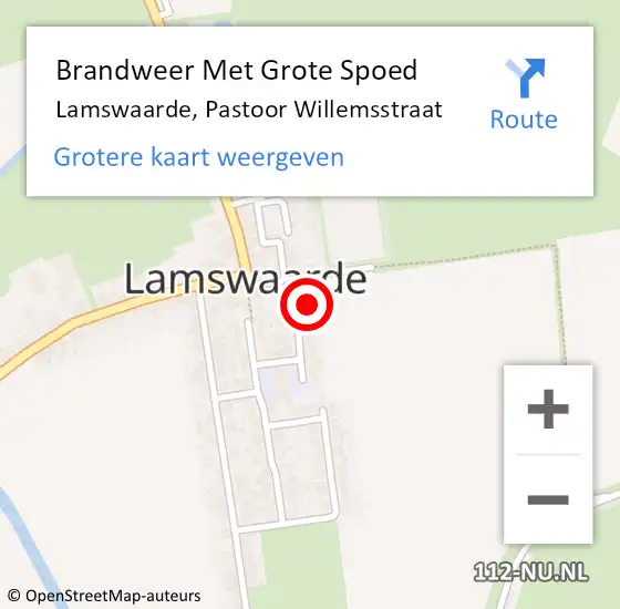 Locatie op kaart van de 112 melding: Brandweer Met Grote Spoed Naar Lamswaarde, Pastoor Willemsstraat op 28 december 2014 10:04