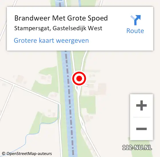 Locatie op kaart van de 112 melding: Brandweer Met Grote Spoed Naar Stampersgat, Gastelsedijk West op 28 december 2014 11:14