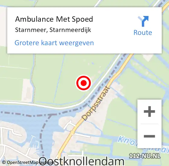 Locatie op kaart van de 112 melding: Ambulance Met Spoed Naar Starnmeer, Starnmeerdijk op 28 december 2014 11:21