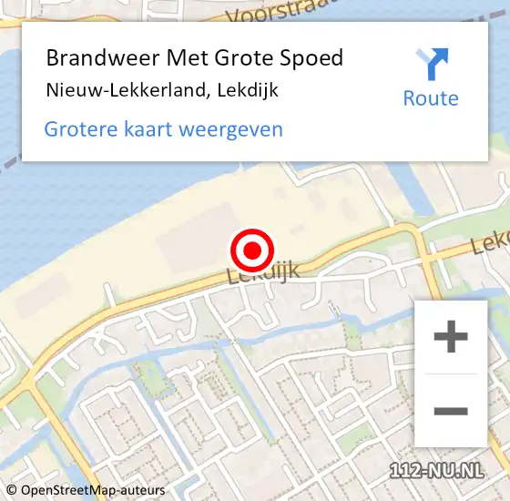 Locatie op kaart van de 112 melding: Brandweer Met Grote Spoed Naar Nieuw-Lekkerland, Lekdijk op 28 december 2014 13:31