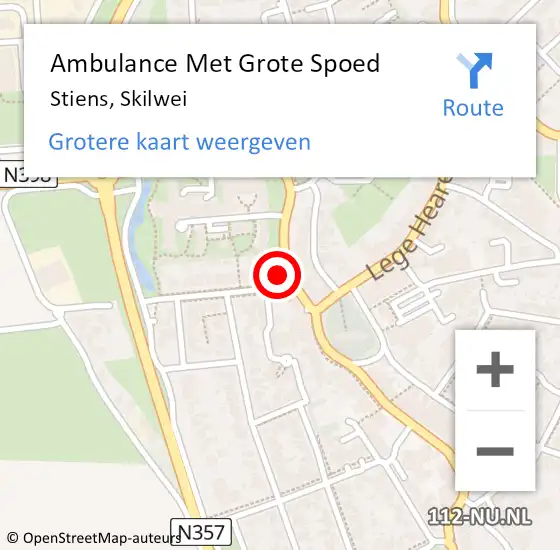 Locatie op kaart van de 112 melding: Ambulance Met Grote Spoed Naar Stiens, Skilwei op 28 december 2014 13:36