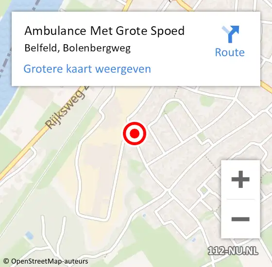 Locatie op kaart van de 112 melding: Ambulance Met Grote Spoed Naar Belfeld, Bolenbergweg op 28 december 2014 14:14