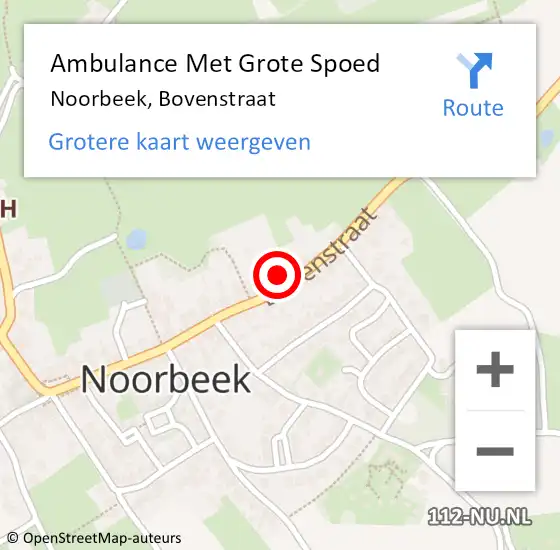 Locatie op kaart van de 112 melding: Ambulance Met Grote Spoed Naar Noorbeek, Bovenstraat op 28 december 2014 14:52