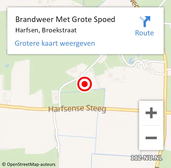 Locatie op kaart van de 112 melding: Brandweer Met Grote Spoed Naar Harfsen, Broekstraat op 28 december 2014 15:54