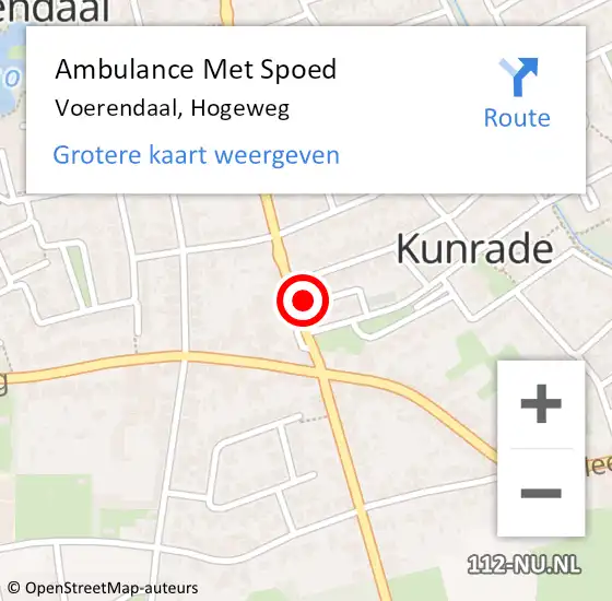 Locatie op kaart van de 112 melding: Ambulance Met Spoed Naar Voerendaal, Hogeweg op 28 december 2014 18:26