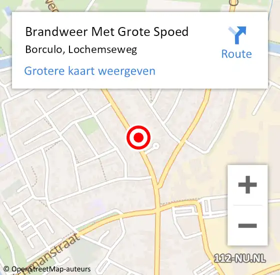 Locatie op kaart van de 112 melding: Brandweer Met Grote Spoed Naar Borculo, Lochemseweg op 28 december 2014 19:17