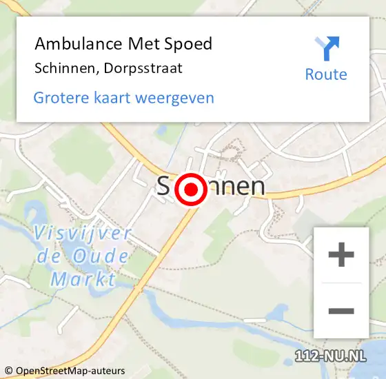 Locatie op kaart van de 112 melding: Ambulance Met Spoed Naar Schinnen, Dorpsstraat op 28 december 2014 19:59