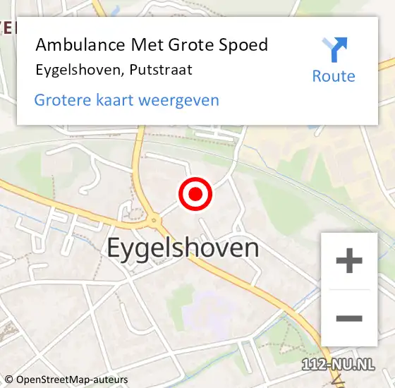 Locatie op kaart van de 112 melding: Ambulance Met Grote Spoed Naar Eygelshoven, Putstraat op 28 december 2014 20:26
