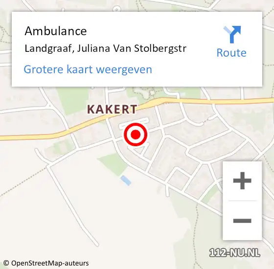 Locatie op kaart van de 112 melding: Ambulance Landgraaf, Juliana Van Stolbergstr op 28 december 2014 23:53