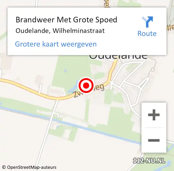 Locatie op kaart van de 112 melding: Brandweer Met Grote Spoed Naar Oudelande, Wilhelminastraat op 29 december 2014 00:19