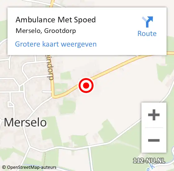 Locatie op kaart van de 112 melding: Ambulance Met Spoed Naar Merselo, Grootdorp op 29 december 2014 05:16