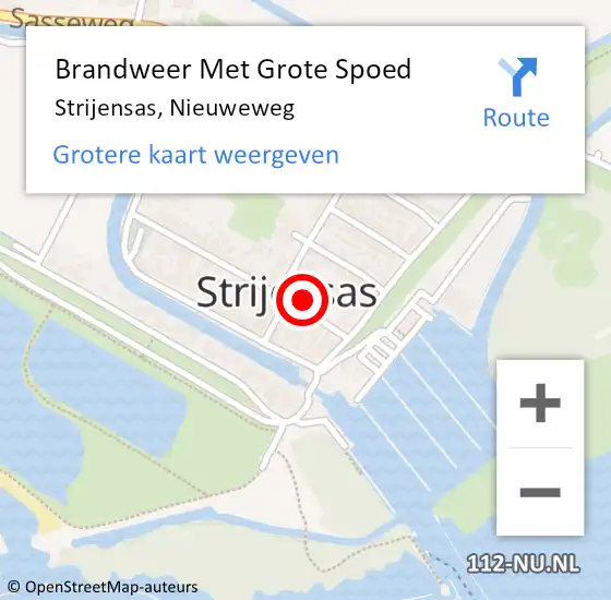 Locatie op kaart van de 112 melding: Brandweer Met Grote Spoed Naar Strijensas, Nieuweweg op 29 december 2014 08:32