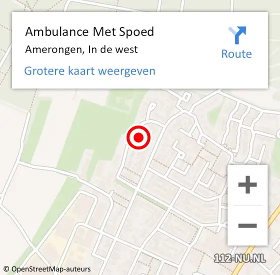 Locatie op kaart van de 112 melding: Ambulance Met Spoed Naar Amerongen, In de west op 25 oktober 2013 20:13