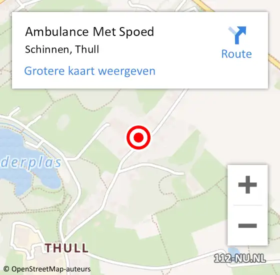 Locatie op kaart van de 112 melding: Ambulance Met Spoed Naar Schinnen, Thull op 29 december 2014 10:45