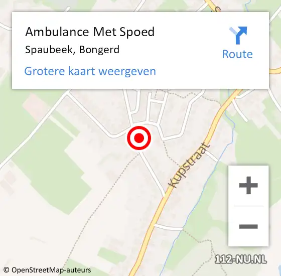 Locatie op kaart van de 112 melding: Ambulance Met Spoed Naar Spaubeek, Bongerd op 29 december 2014 11:36