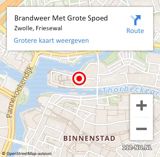 Locatie op kaart van de 112 melding: Brandweer Met Grote Spoed Naar Zwolle, Friesewal op 29 december 2014 12:06