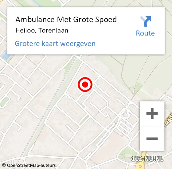 Locatie op kaart van de 112 melding: Ambulance Met Grote Spoed Naar Heiloo, Torenlaan op 29 december 2014 12:29