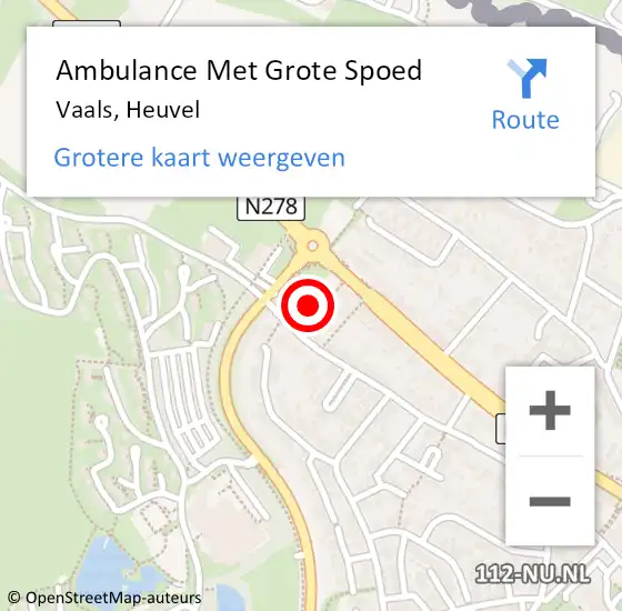 Locatie op kaart van de 112 melding: Ambulance Met Grote Spoed Naar Vaals, Heuvel op 29 december 2014 12:32
