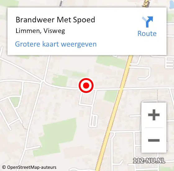 Locatie op kaart van de 112 melding: Brandweer Met Spoed Naar Limmen, Visweg op 29 december 2014 13:40