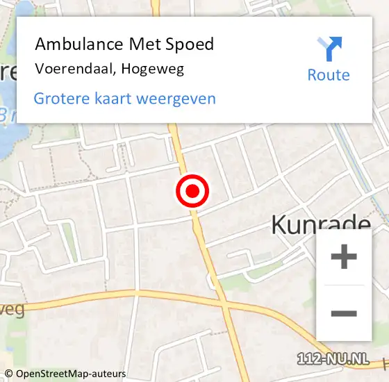 Locatie op kaart van de 112 melding: Ambulance Met Spoed Naar Voerendaal, Hogeweg op 29 december 2014 14:18