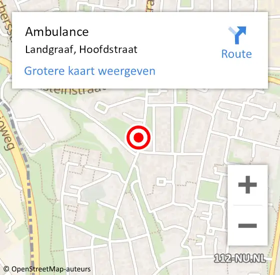 Locatie op kaart van de 112 melding: Ambulance Landgraaf, Hoofdstraat op 29 december 2014 14:58