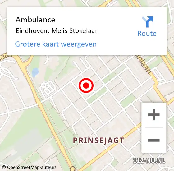Locatie op kaart van de 112 melding: Ambulance Eindhoven, Melis Stokelaan op 29 december 2014 15:15