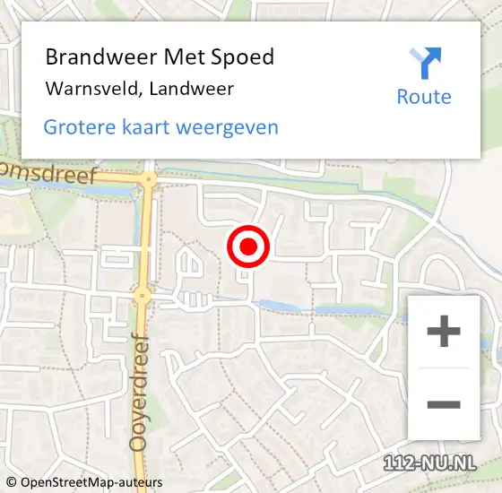 Locatie op kaart van de 112 melding: Brandweer Met Spoed Naar Warnsveld, Landweer op 25 oktober 2013 21:09