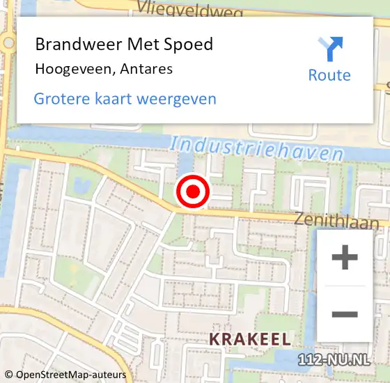 Locatie op kaart van de 112 melding: Brandweer Met Spoed Naar Hoogeveen, Antares op 29 december 2014 15:59