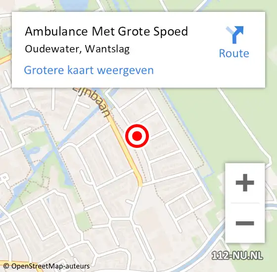 Locatie op kaart van de 112 melding: Ambulance Met Grote Spoed Naar Oudewater, Wantslag op 29 december 2014 17:20