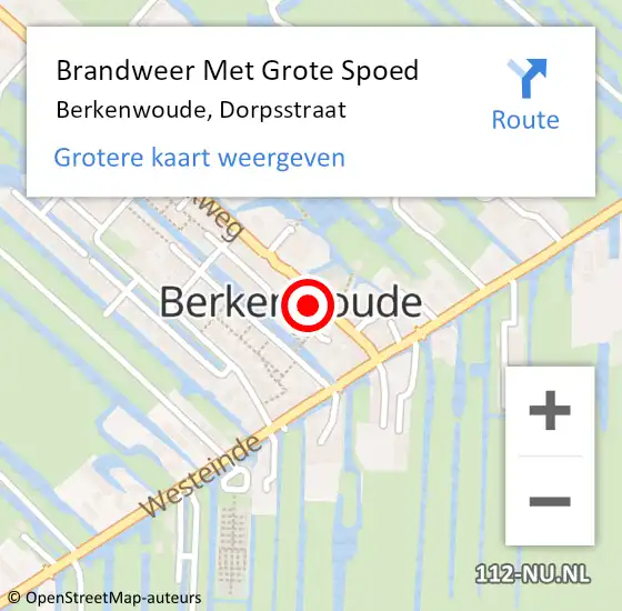 Locatie op kaart van de 112 melding: Brandweer Met Grote Spoed Naar Berkenwoude, Dorpsstraat op 29 december 2014 17:55