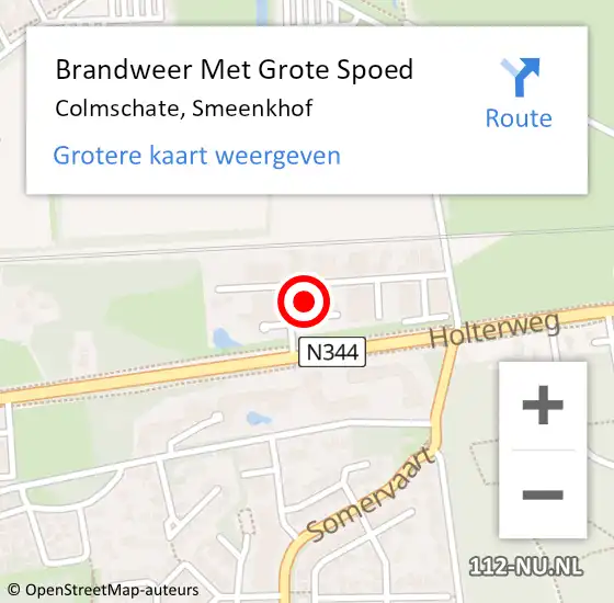 Locatie op kaart van de 112 melding: Brandweer Met Grote Spoed Naar Colmschate, Smeenkhof op 29 december 2014 18:36