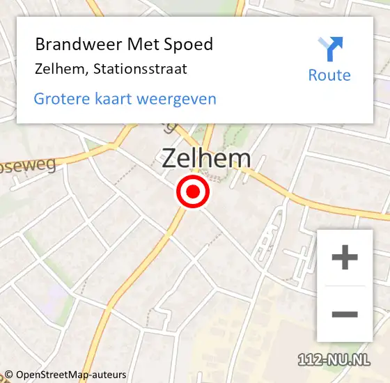 Locatie op kaart van de 112 melding: Brandweer Met Spoed Naar Zelhem, Stationsstraat op 29 december 2014 19:07