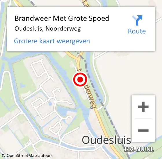 Locatie op kaart van de 112 melding: Brandweer Met Grote Spoed Naar Oudesluis, Noorderweg op 29 december 2014 19:09