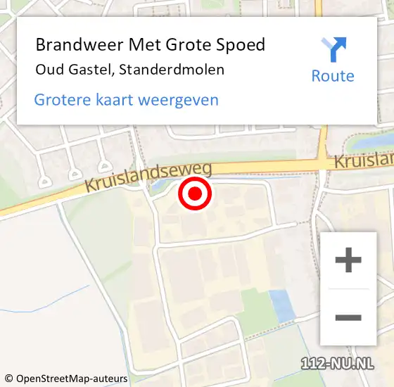 Locatie op kaart van de 112 melding: Brandweer Met Grote Spoed Naar Oud Gastel, Standerdmolen op 29 december 2014 19:47