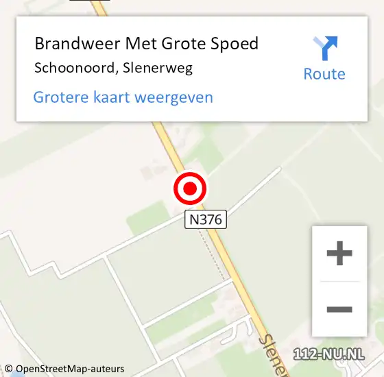 Locatie op kaart van de 112 melding: Brandweer Met Grote Spoed Naar Schoonoord, Slenerweg op 29 december 2014 20:12