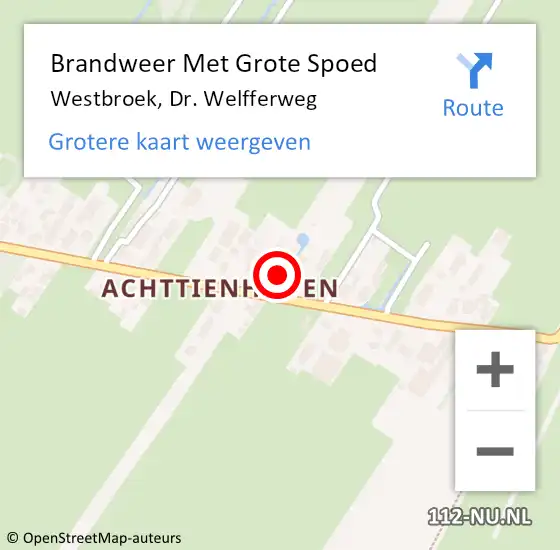 Locatie op kaart van de 112 melding: Brandweer Met Grote Spoed Naar Westbroek, Dr. Welfferweg op 29 december 2014 20:51