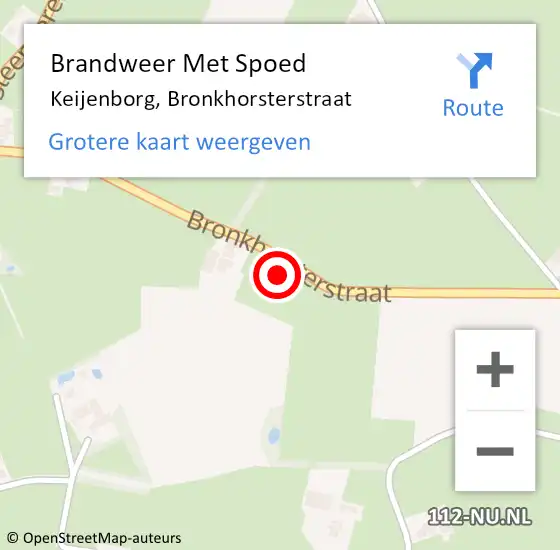 Locatie op kaart van de 112 melding: Brandweer Met Spoed Naar Keijenborg, Bronkhorsterstraat op 29 december 2014 21:41