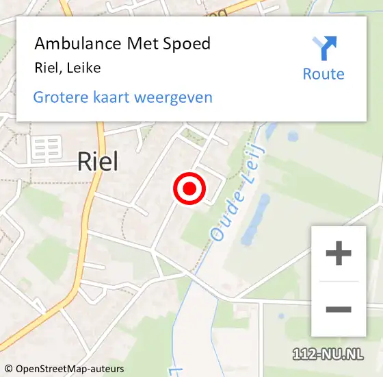 Locatie op kaart van de 112 melding: Ambulance Met Spoed Naar Riel, Leike op 29 december 2014 22:04